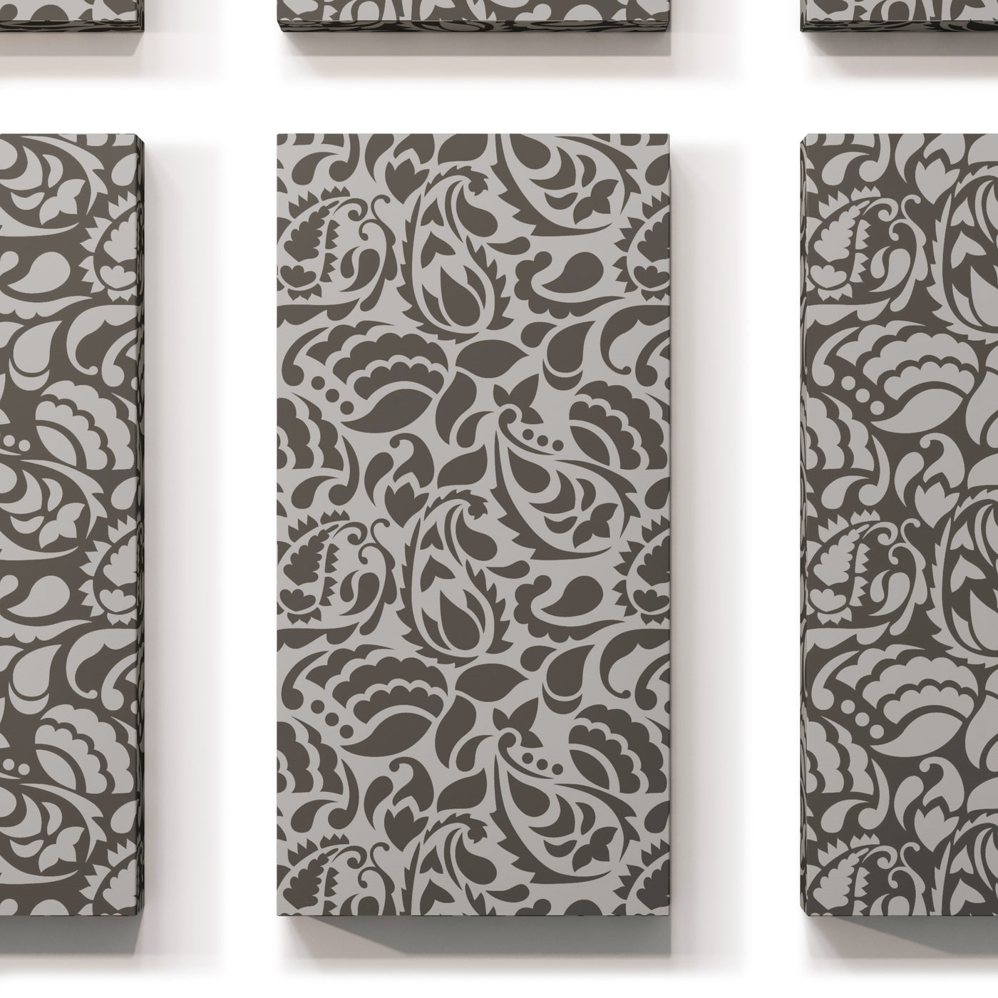 Acoustic Panel with Paisley Pattern – Decorative Curved Motif for Sound Absorption and Echo Control