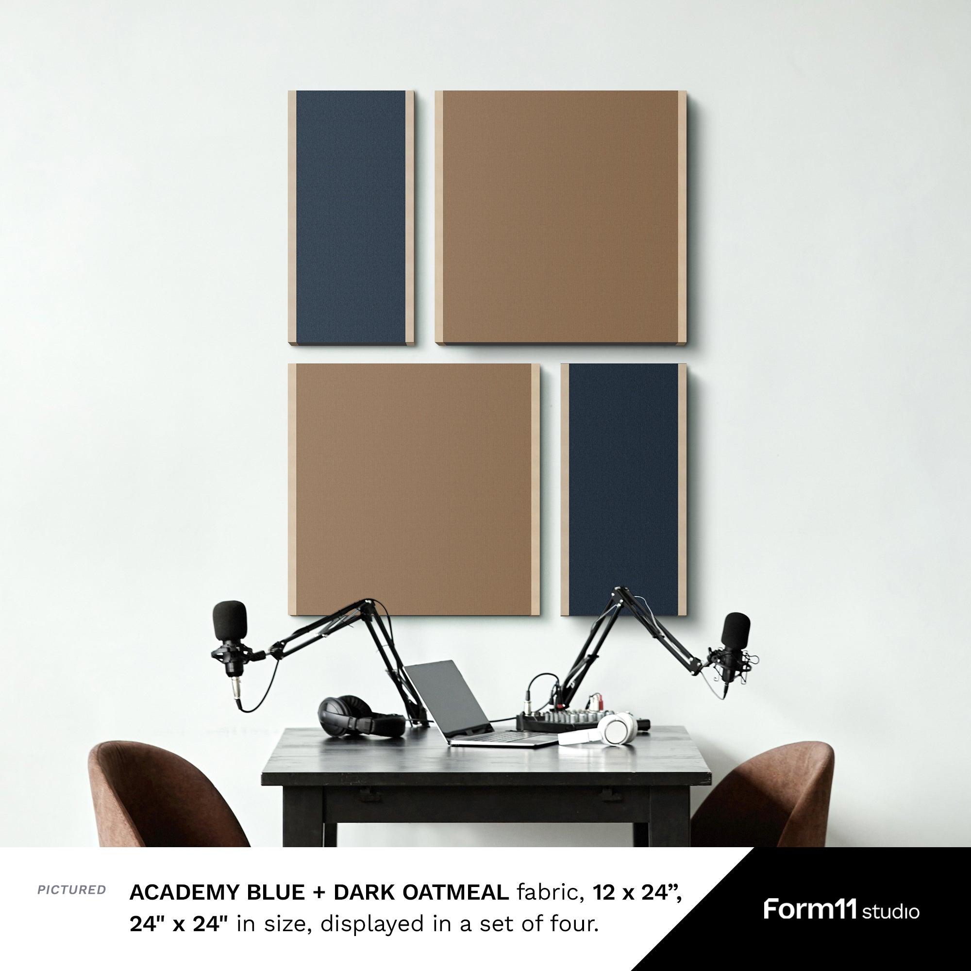 Wood Framed Acoustic Panel (Single Panel, Multiple Sizes & Colors Available) - Form11Studio