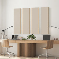 Wood Framed Acoustic Panels, Set of 4, 12" x 48", with Textured Gemini Fabric, High Density Open-Cell Foam