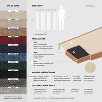 Wood Framed Acoustic Panels, Set of 4, 12" x 48", with Textured Gemini Fabric, High Density Open-Cell Foam