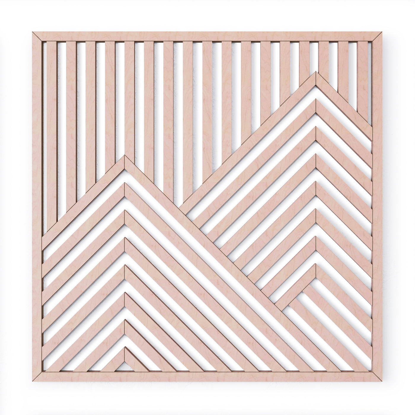 Maple Mountain Design Wood Wall Art – Modern Geometric Wall Hanging with Abstract Mountain Range for Home, Office & Living Room Decor