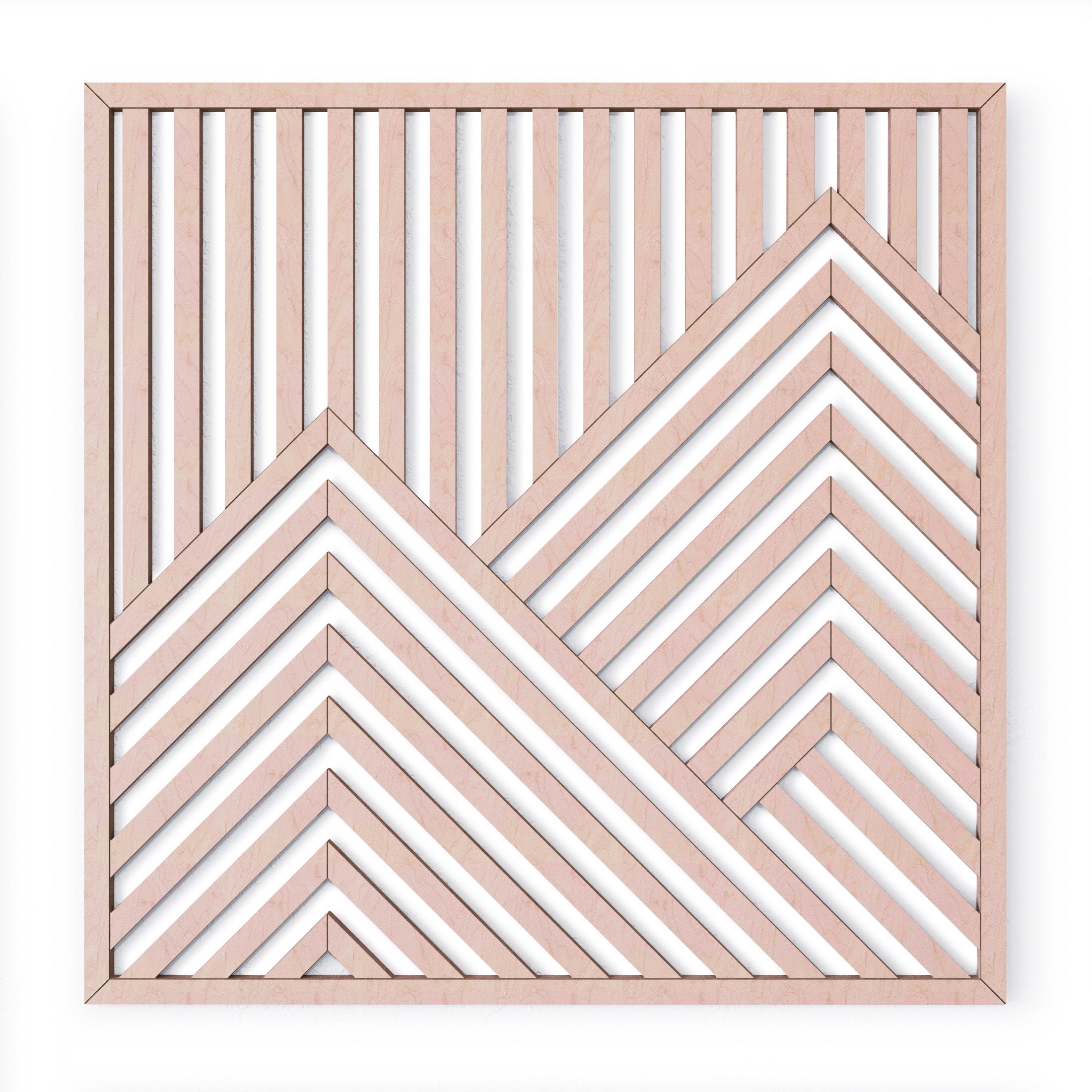 Maple Mountain Design Wood Wall Art – Modern Geometric Wall Hanging with Abstract Mountain Range for Home, Office & Living Room Decor