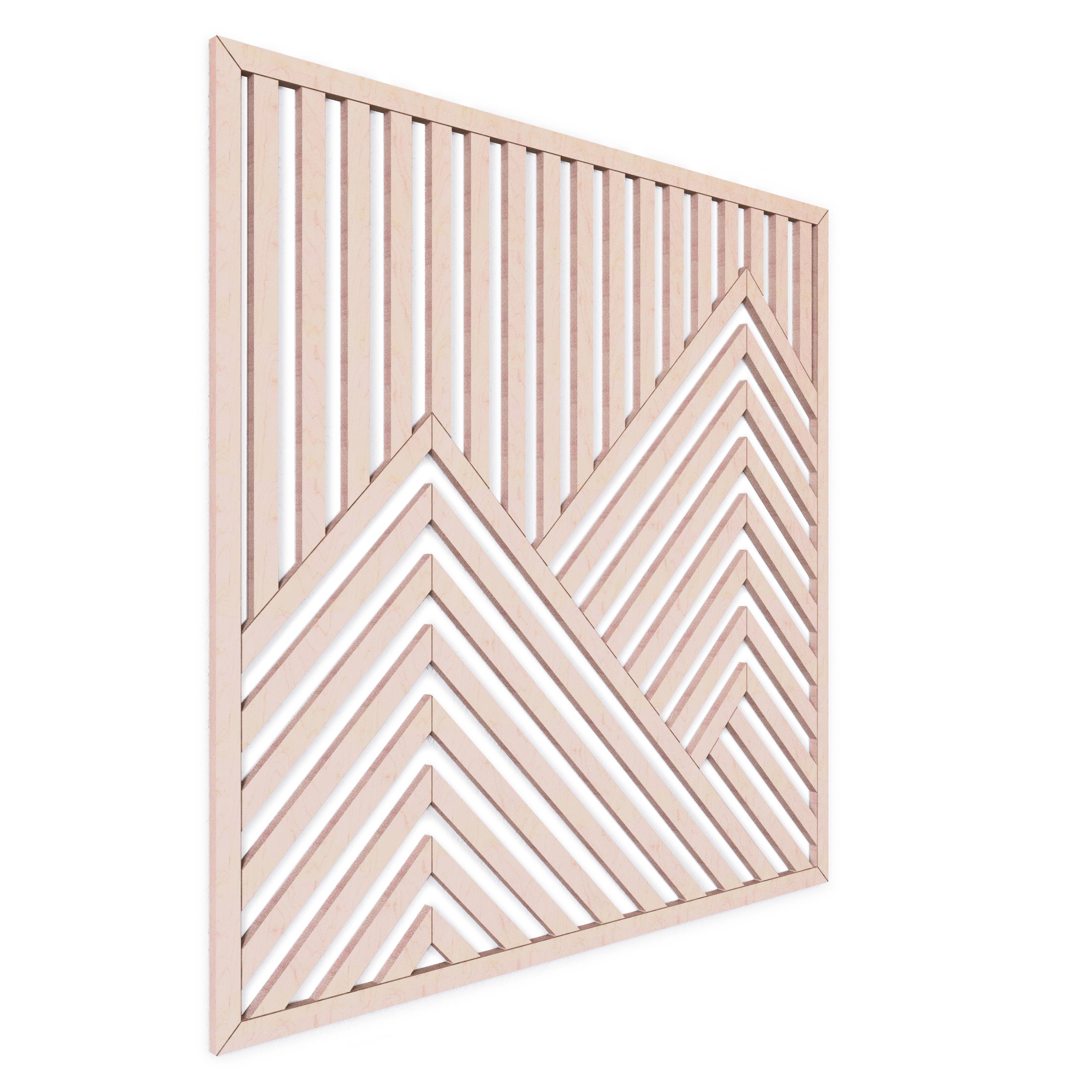 Maple Mountain Design Wood Wall Art – Modern Geometric Wall Hanging with Abstract Mountain Range for Home, Office & Living Room Decor