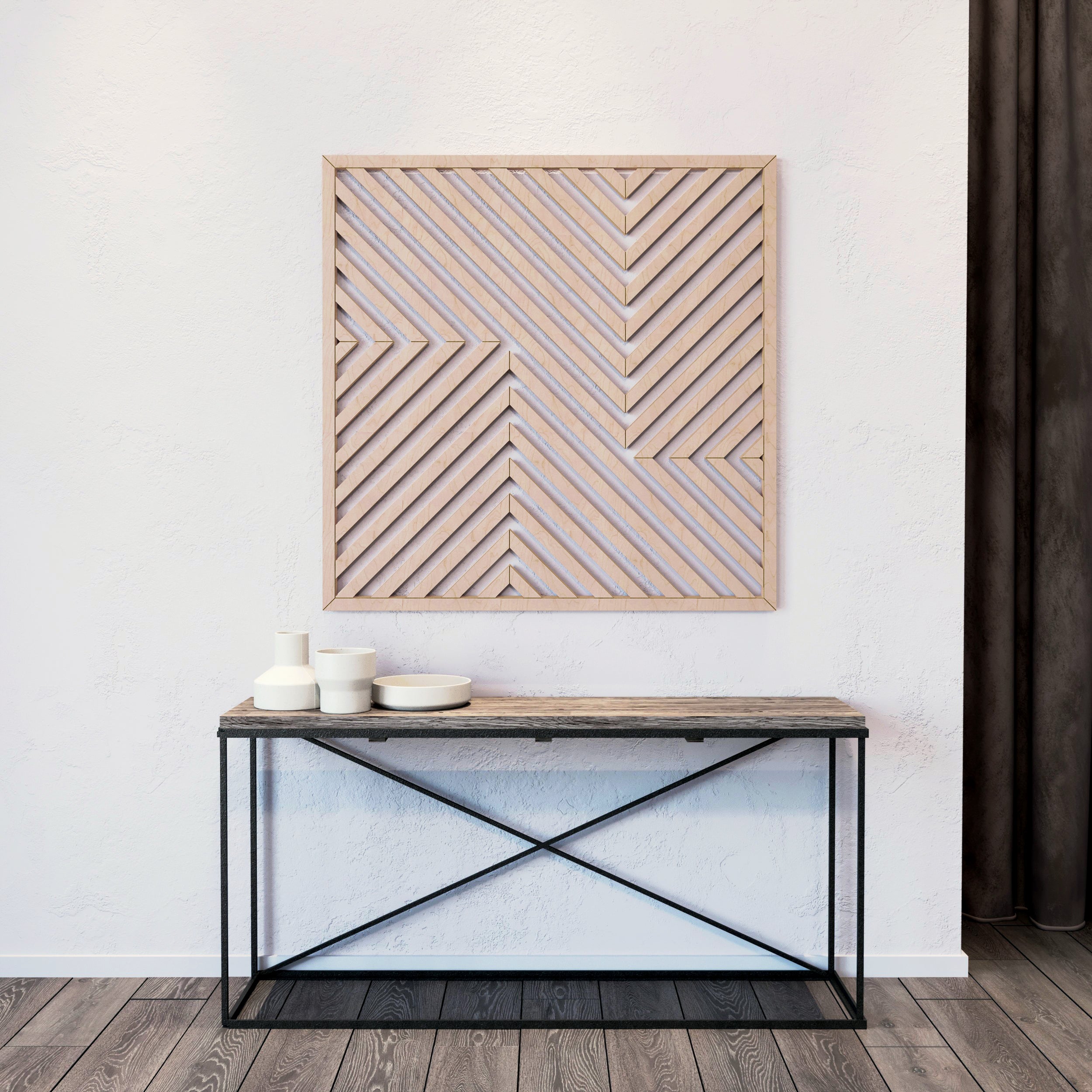 Modern Maple Geometric Wood Wall Art – Abstract Decorative Wall Hanging for Home, Ideal for Home, Office & Living Room Decor