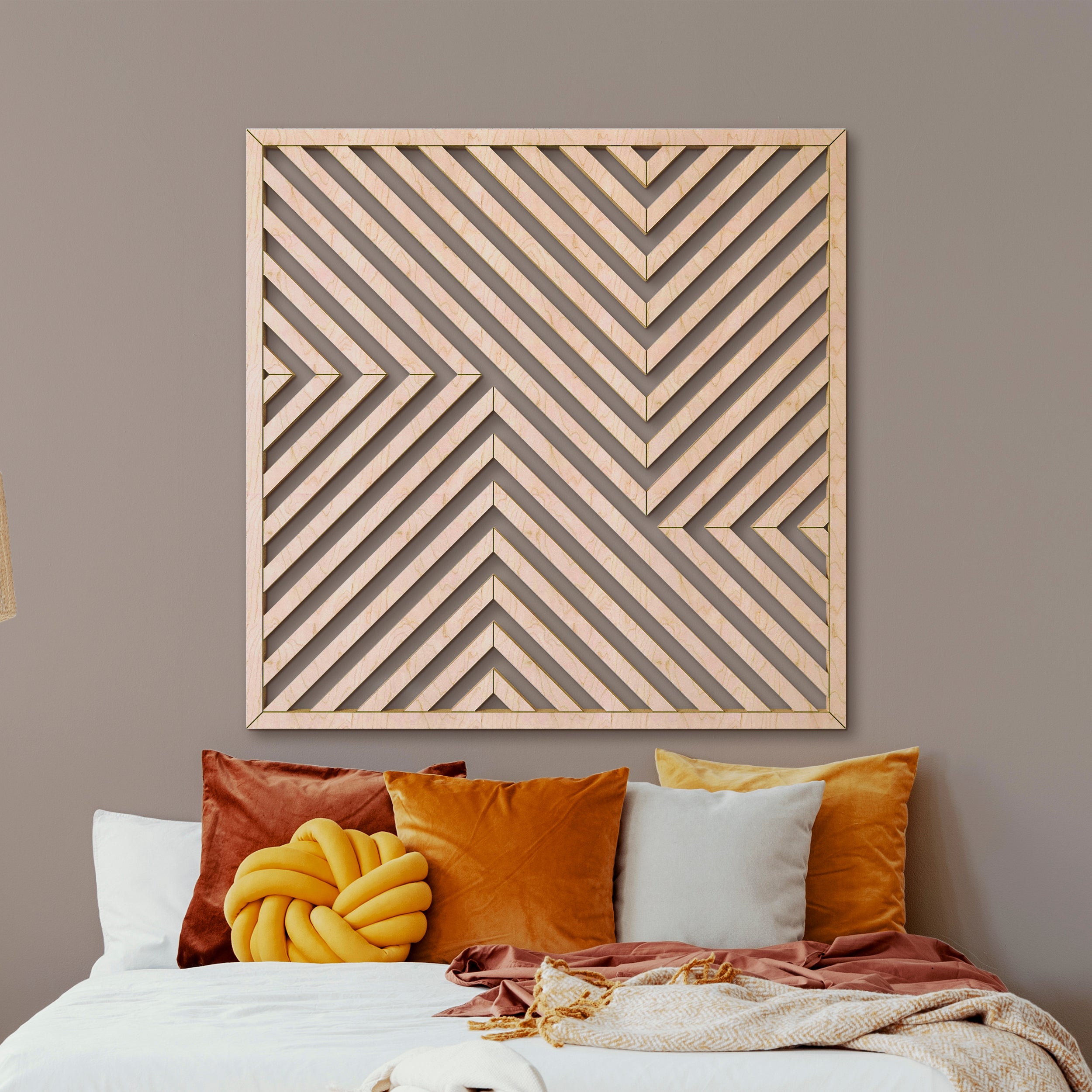 Modern Maple Geometric Wood Wall Art – Abstract Decorative Wall Hanging for Home, Ideal for Home, Office & Living Room Decor