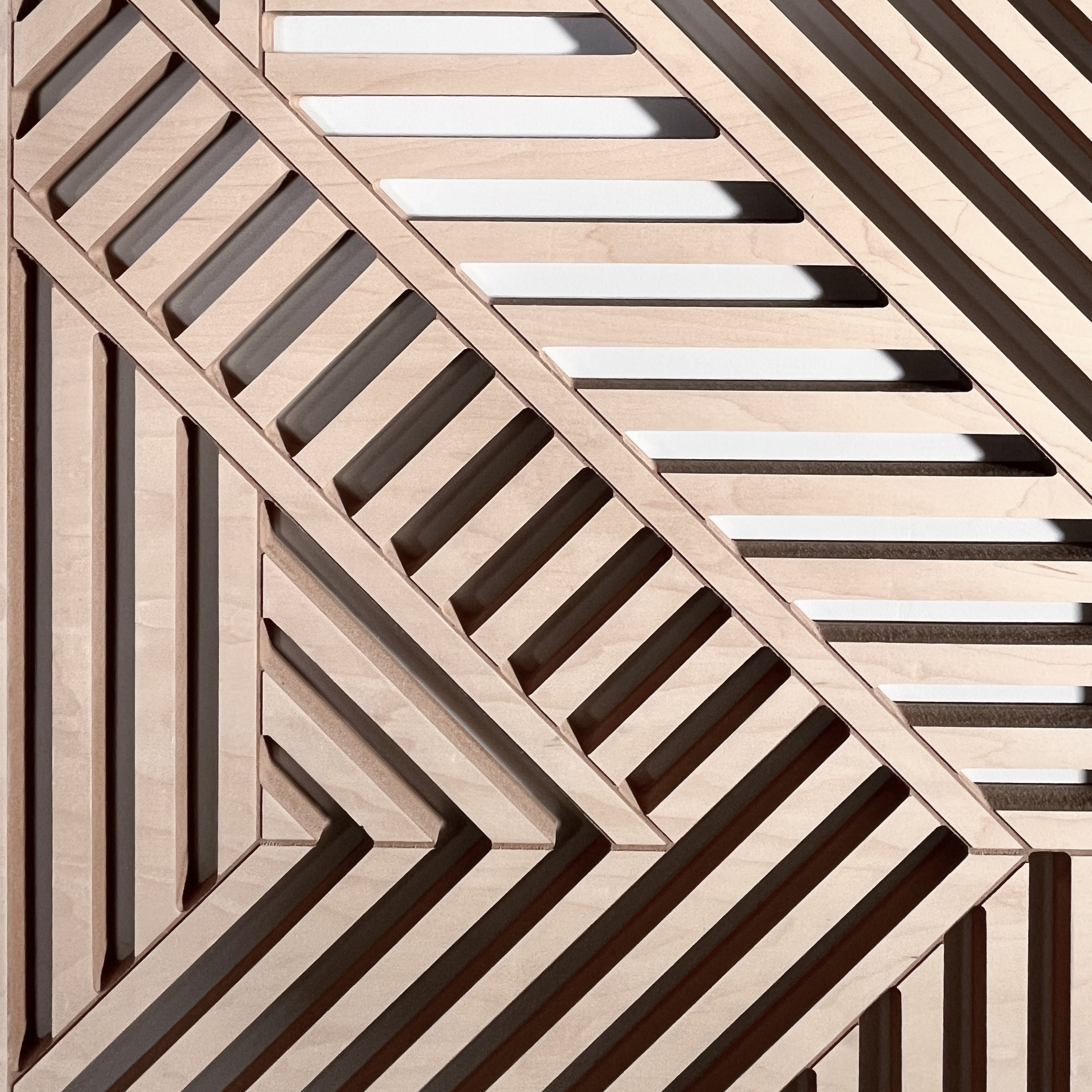 Geometric Cutouts Wood Wall Art (44" x 22") - Form11Studio