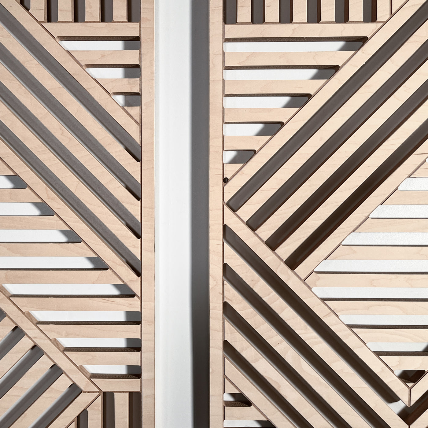 Geometric Cutouts Wood Wall Art (Set of 2, 44" x 22" per panel)) - Form11Studio