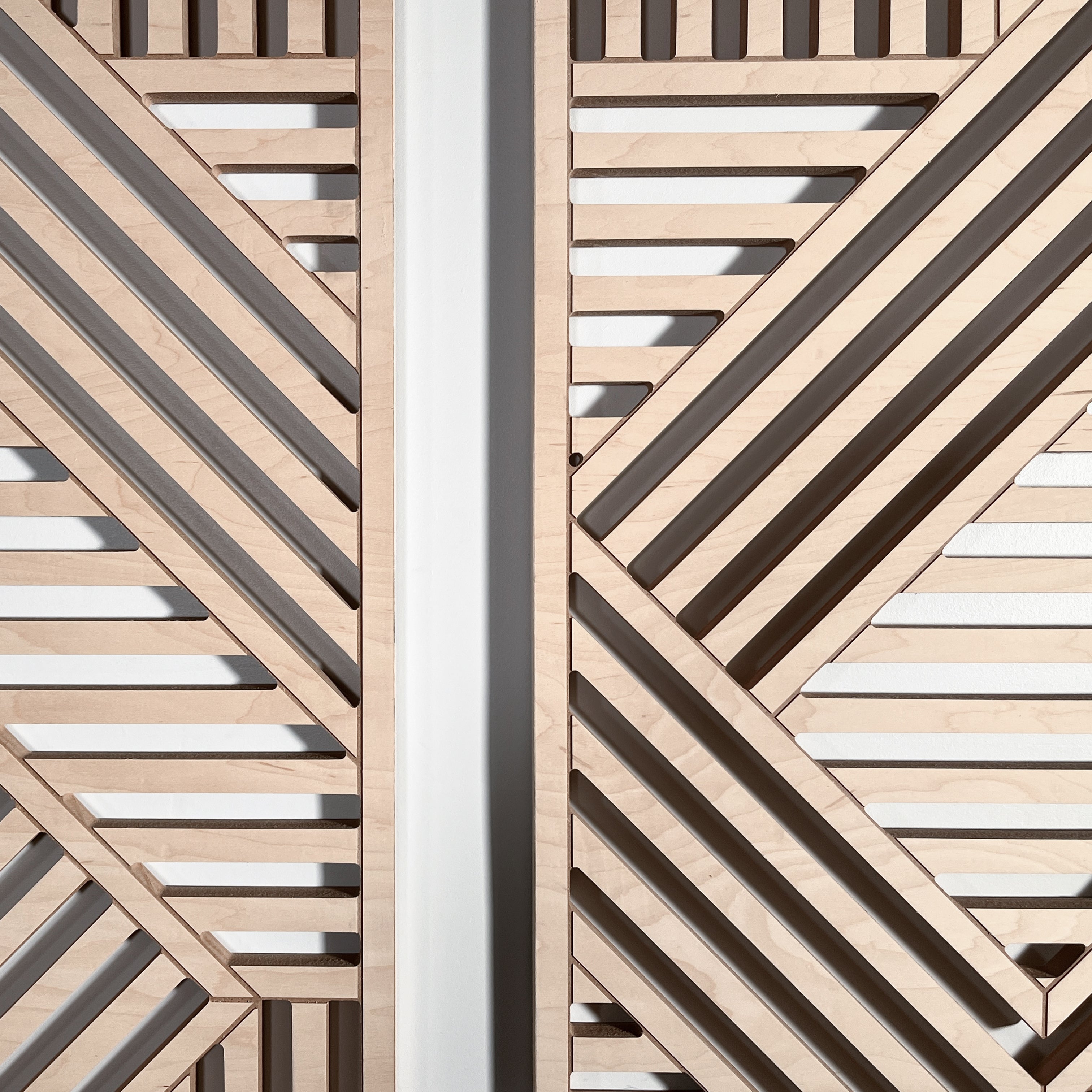 Geometric Cutouts Wood Wall Art (Set of 2, 44" x 22" per panel)) - Form11Studio