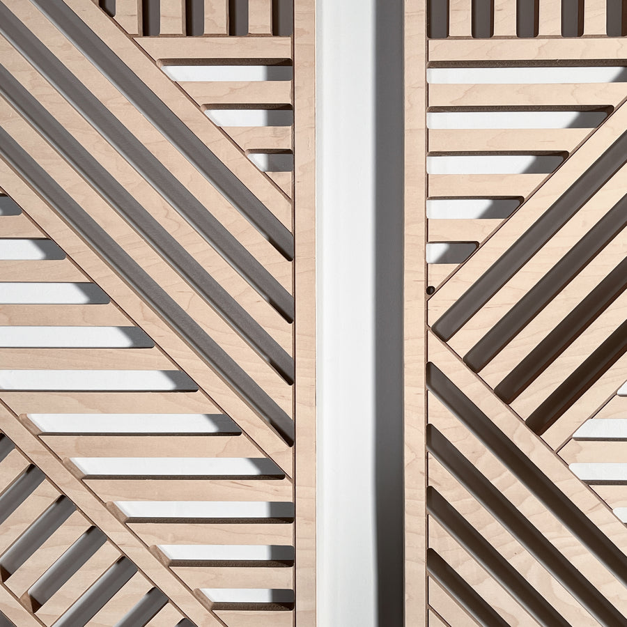 Geometric Cutouts Wood Wall Art (Set of 4, 44