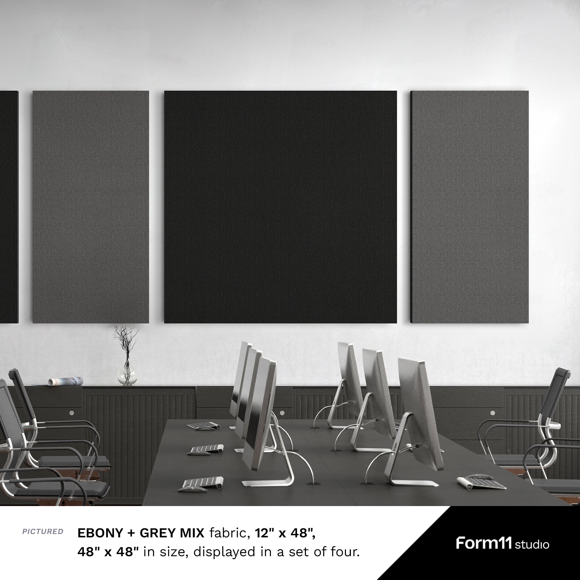 Fabric Acoustic Panel (Single Panel, Multiple Sizes & Colors Available) - Form11Studio