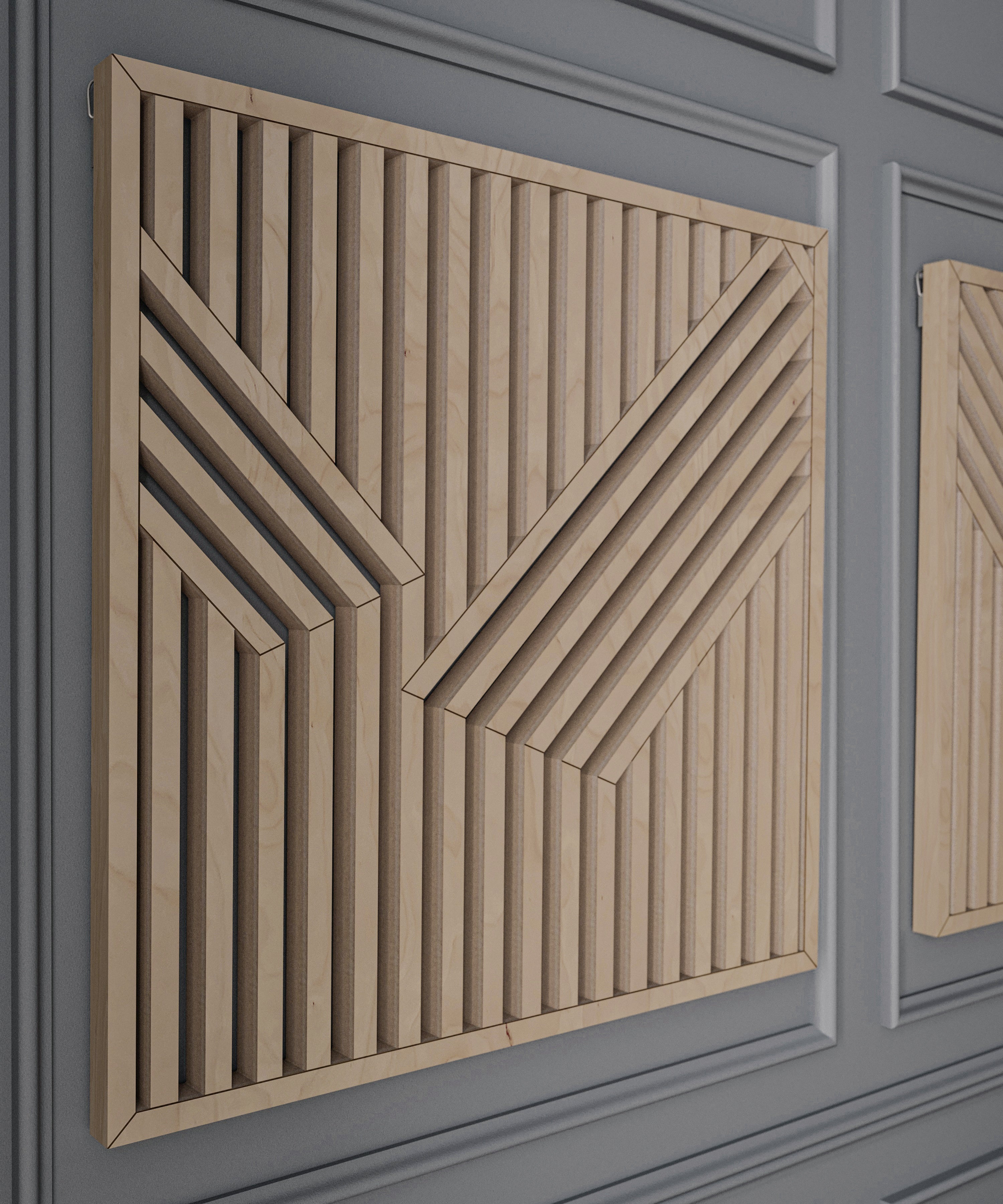 Maple Wood Wall Art Set of 3 – Modern Geometric & Abstract Decorative Panels, Accent Art for Home, Office, Living Room