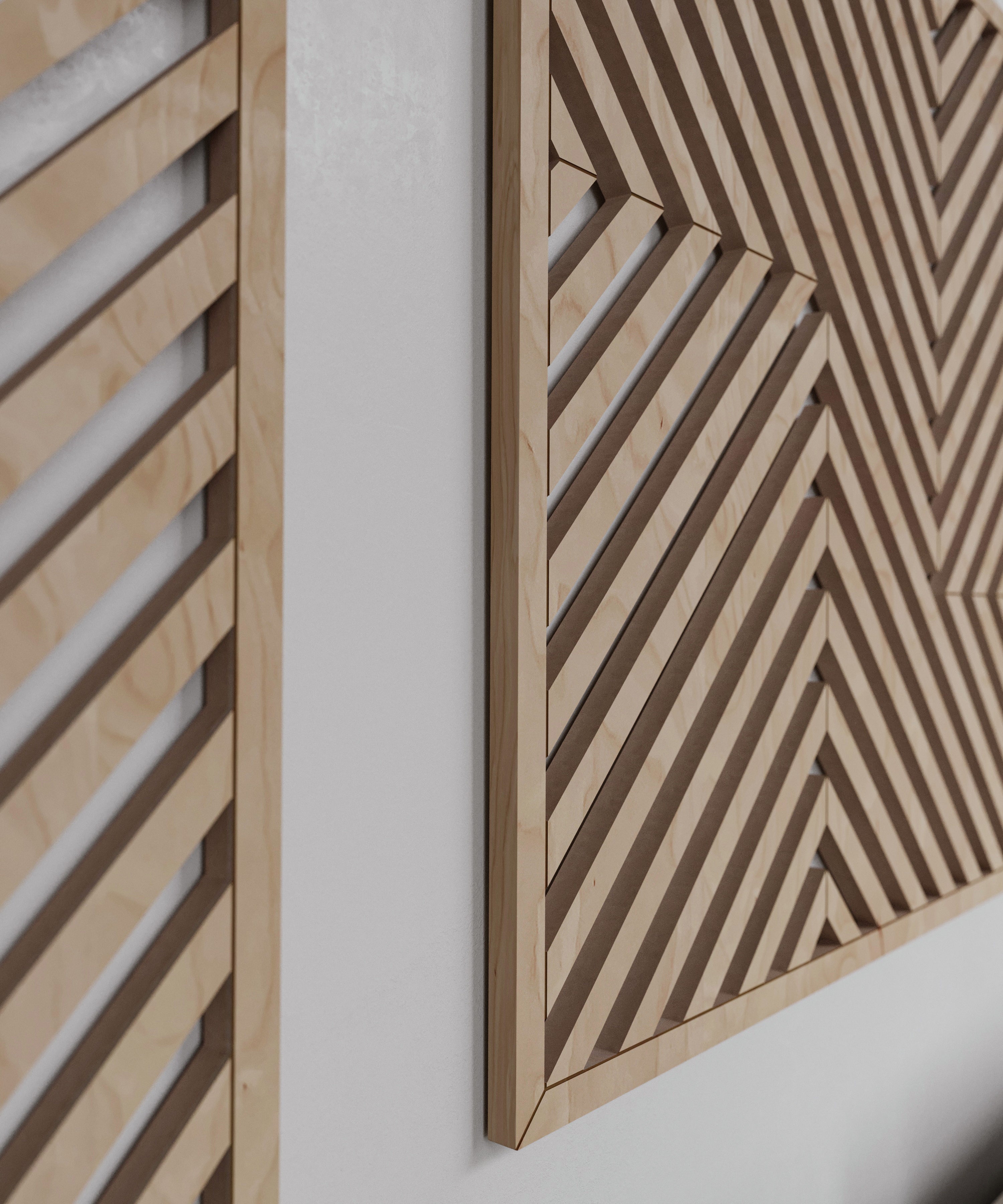 Modern Geometric Wood Wall Art (Set of 3) - Form11Studio