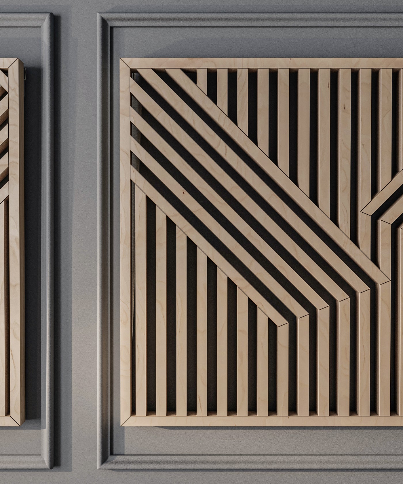 Maple Wood Wall Art Set of 3 – Modern Geometric & Abstract Decorative Panels, Accent Art for Home, Office, Living Room
