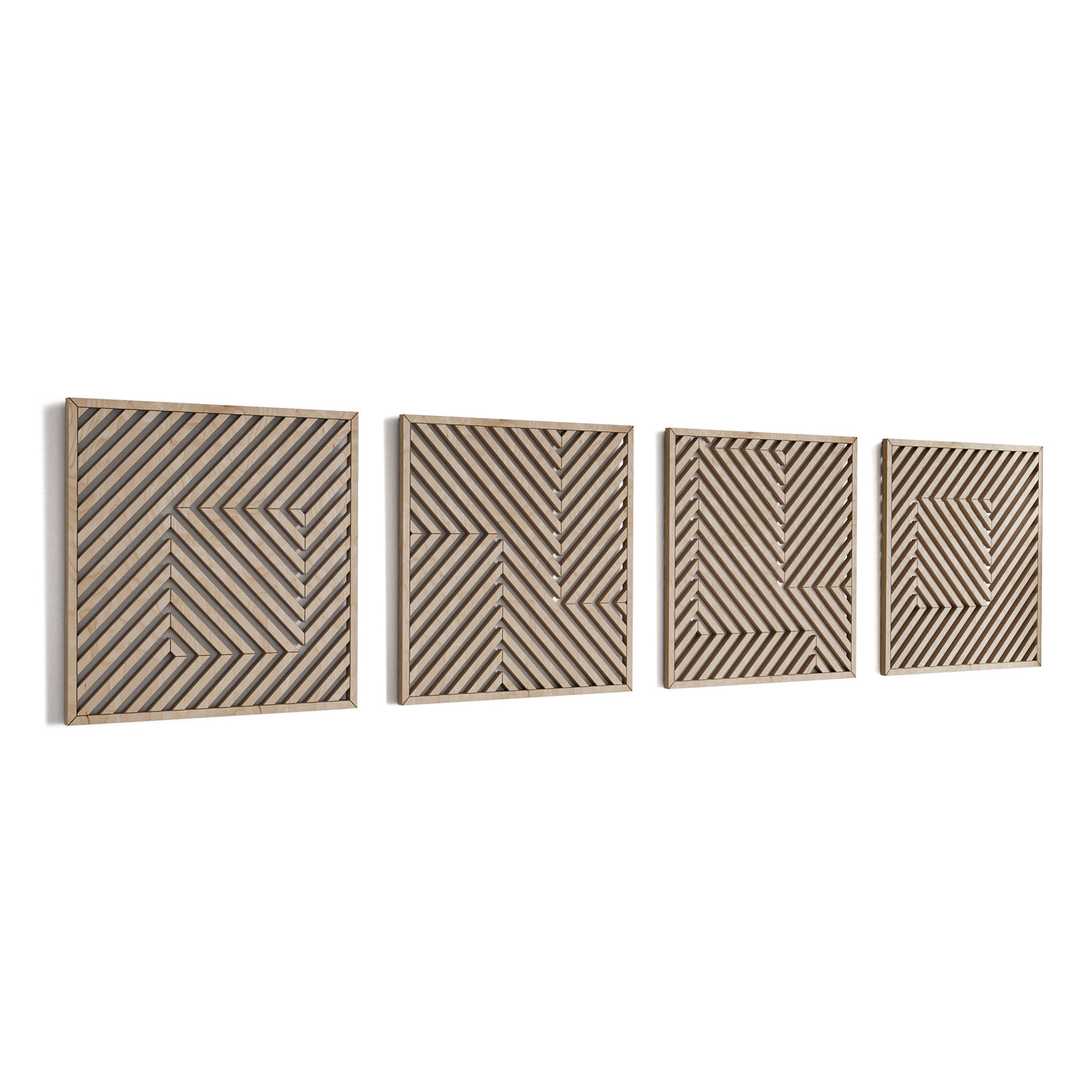 Modern Geometric Wood Wall Art (Set of 4) - Form11Studio