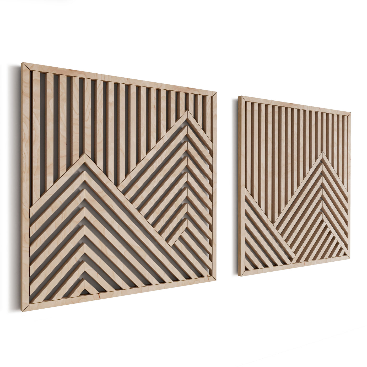 Rustic Mountain Wood Wall Art (Set of 2) - Form11Studio