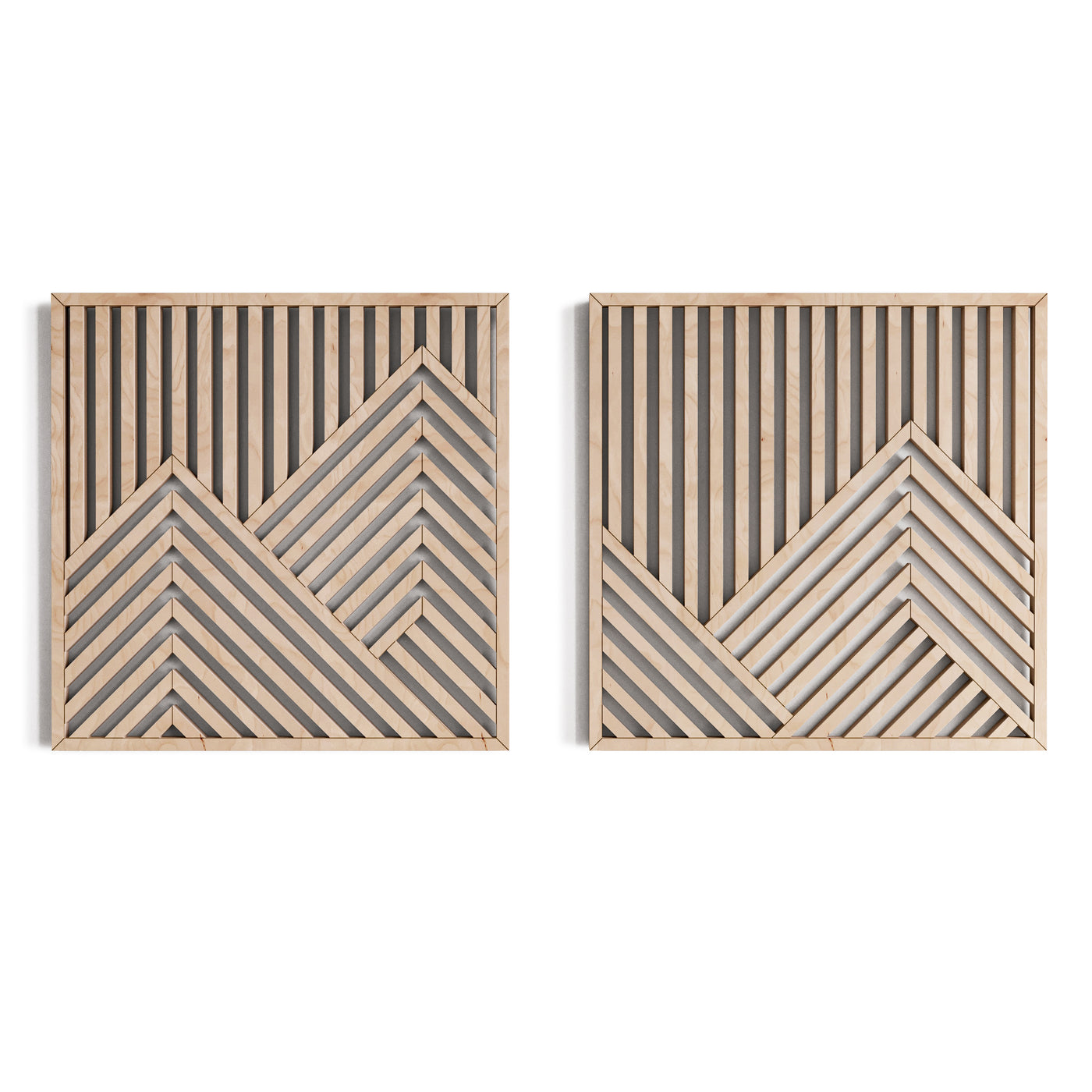 Rustic Mountain Wood Wall Art (Set of 2) - Form11Studio