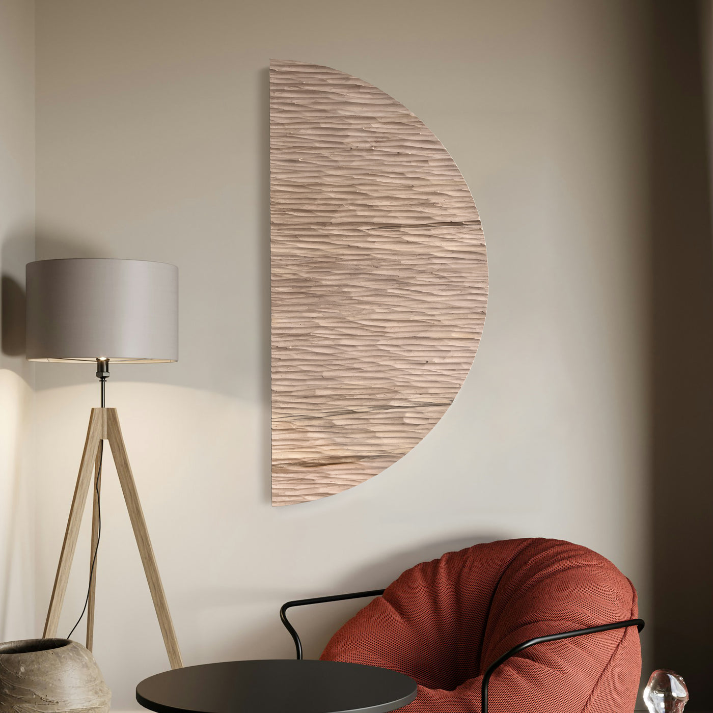 Carved Half Moon Maple Wood Wall Hanging - Form11Studio